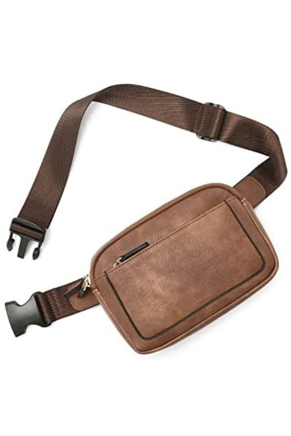 Camel Minimalist Multi-zipped Crossbody Bag