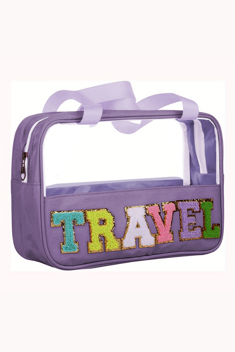 Parchment TRAVEL Letter Clear PVC Makeup Bag