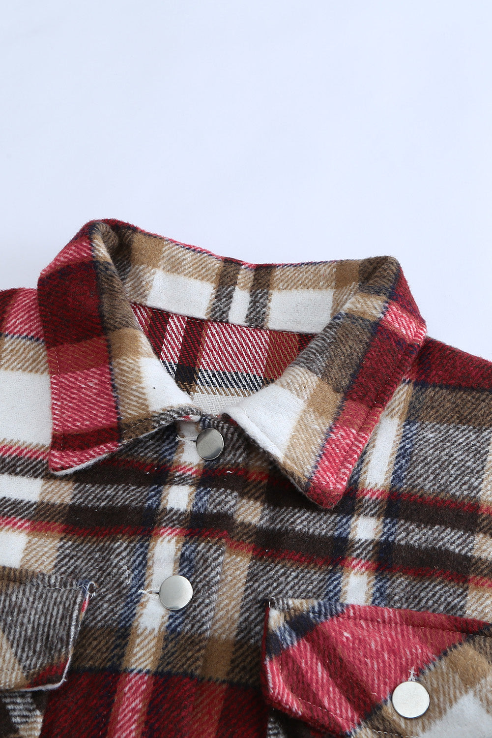 Plaid Button Up Long Sleeve Flannel Jacket