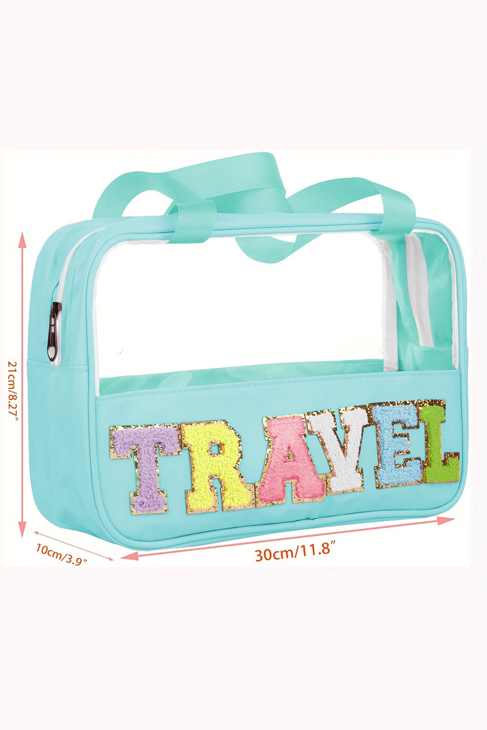 Parchment TRAVEL Letter Clear PVC Makeup Bag