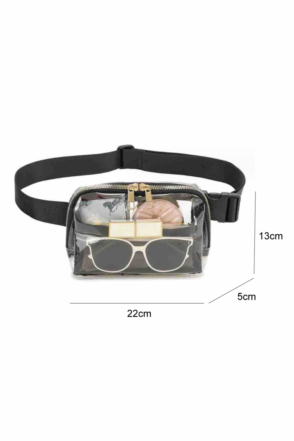 Bright White Adjustable Straps Zipper Clear Waist Bag