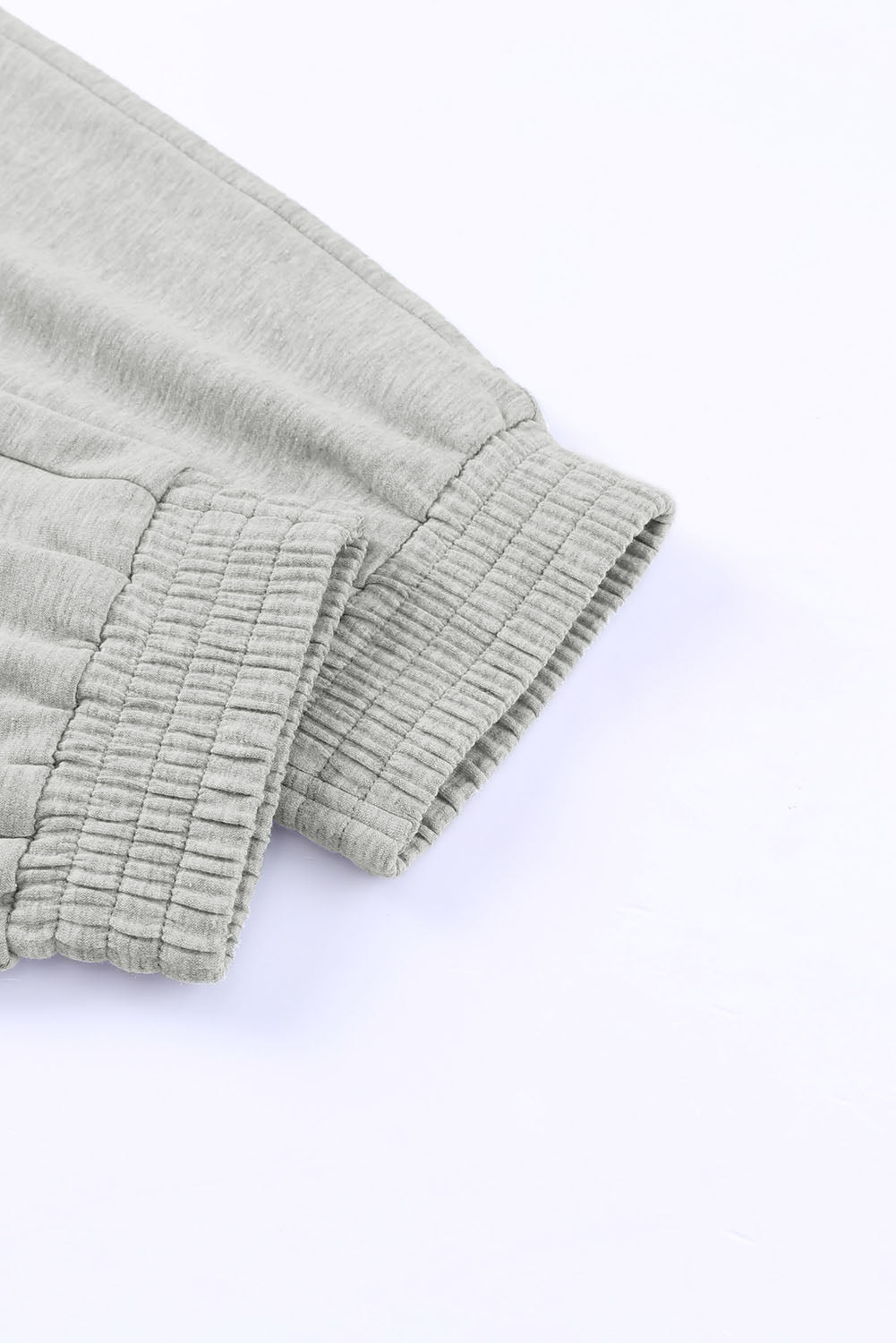 Grey Smocked Casual High Waist Pocket Jogger Pants