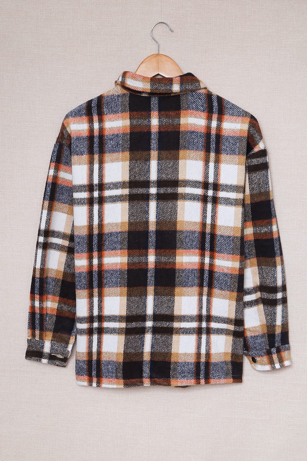 Plaid Button Up Long Sleeve Flannel Jacket