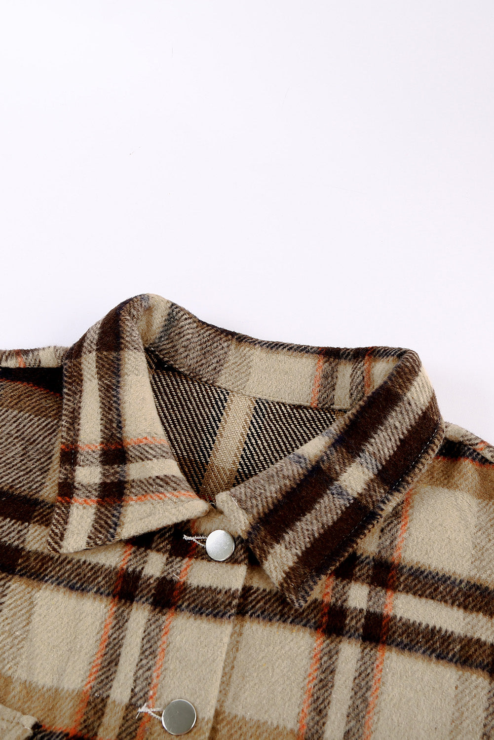 Plaid Button Up Long Sleeve Flannel Jacket