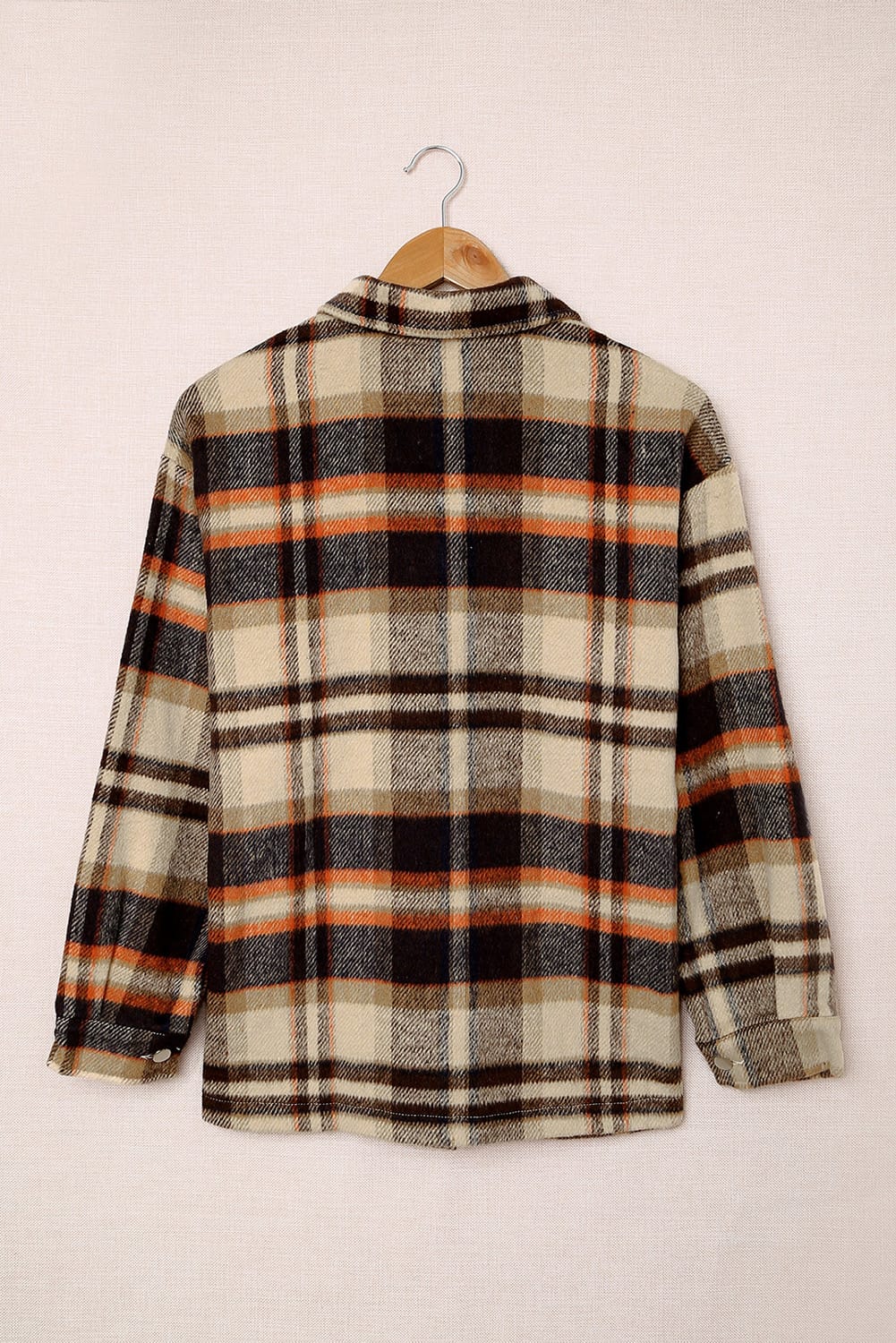 Plaid Button Up Long Sleeve Flannel Jacket