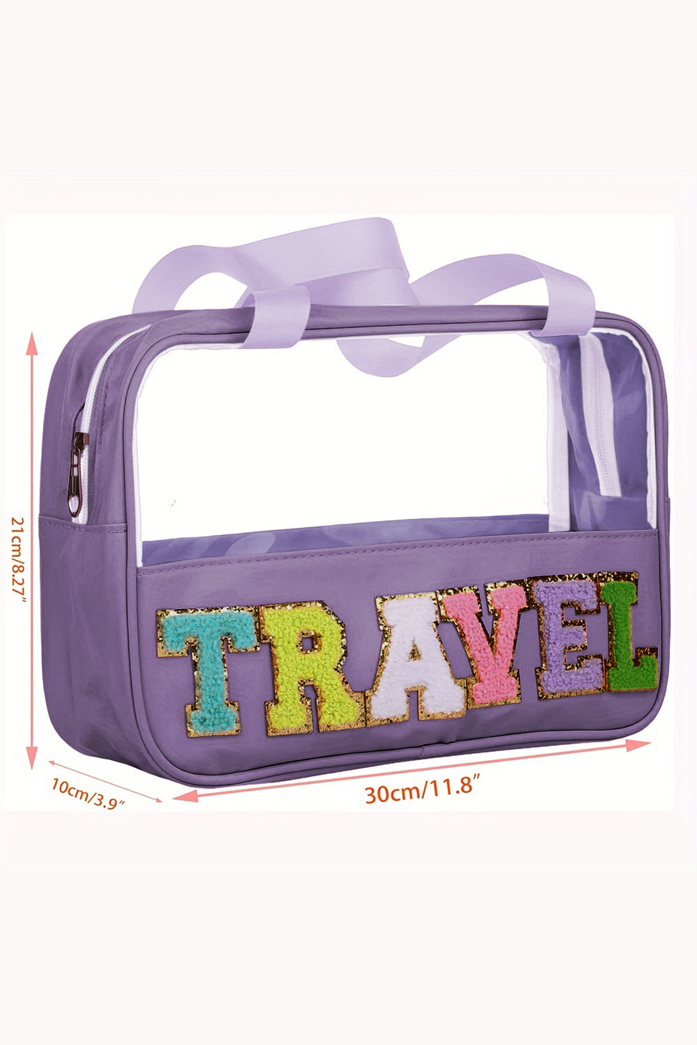 Parchment TRAVEL Letter Clear PVC Makeup Bag