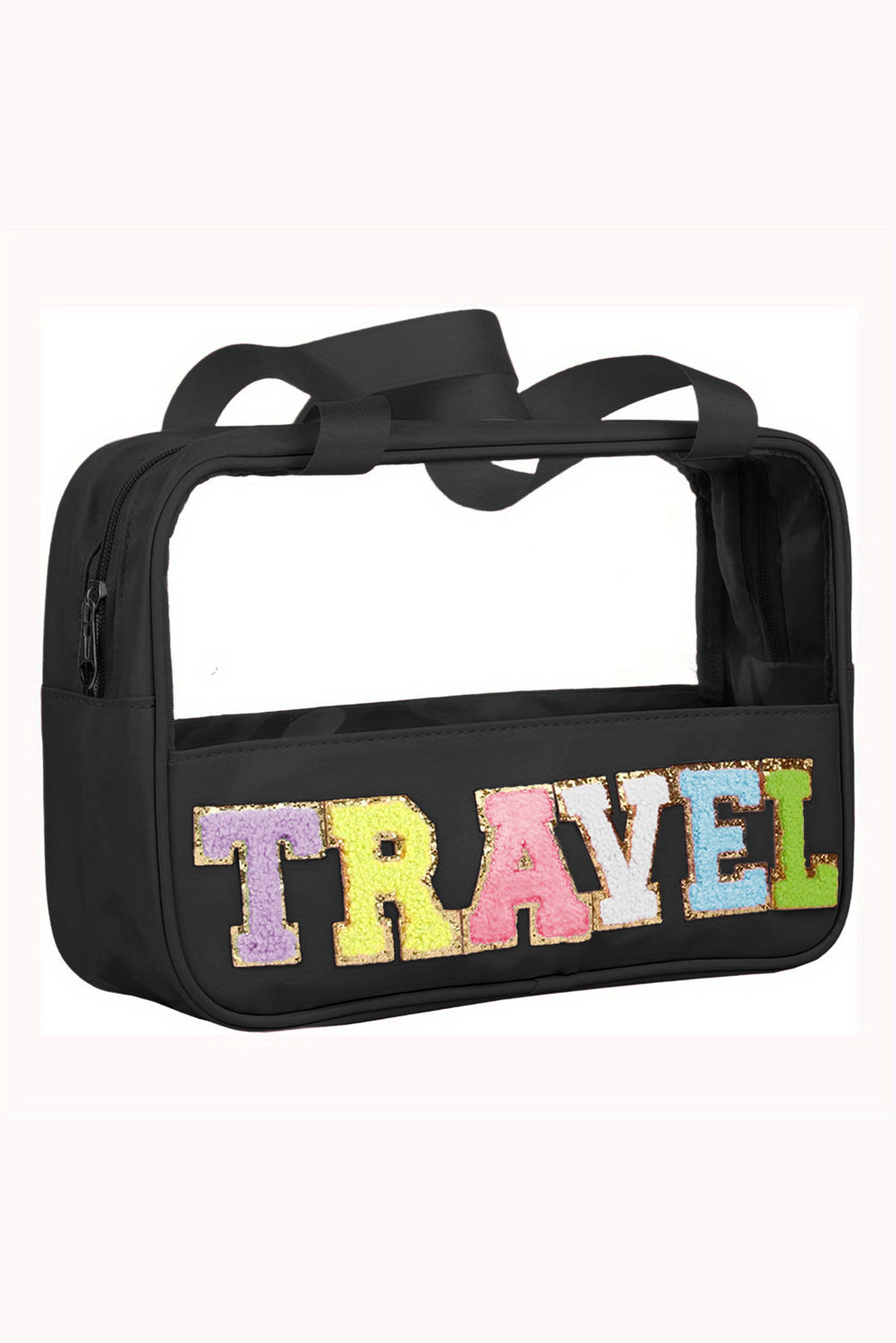 Parchment TRAVEL Letter Clear PVC Makeup Bag