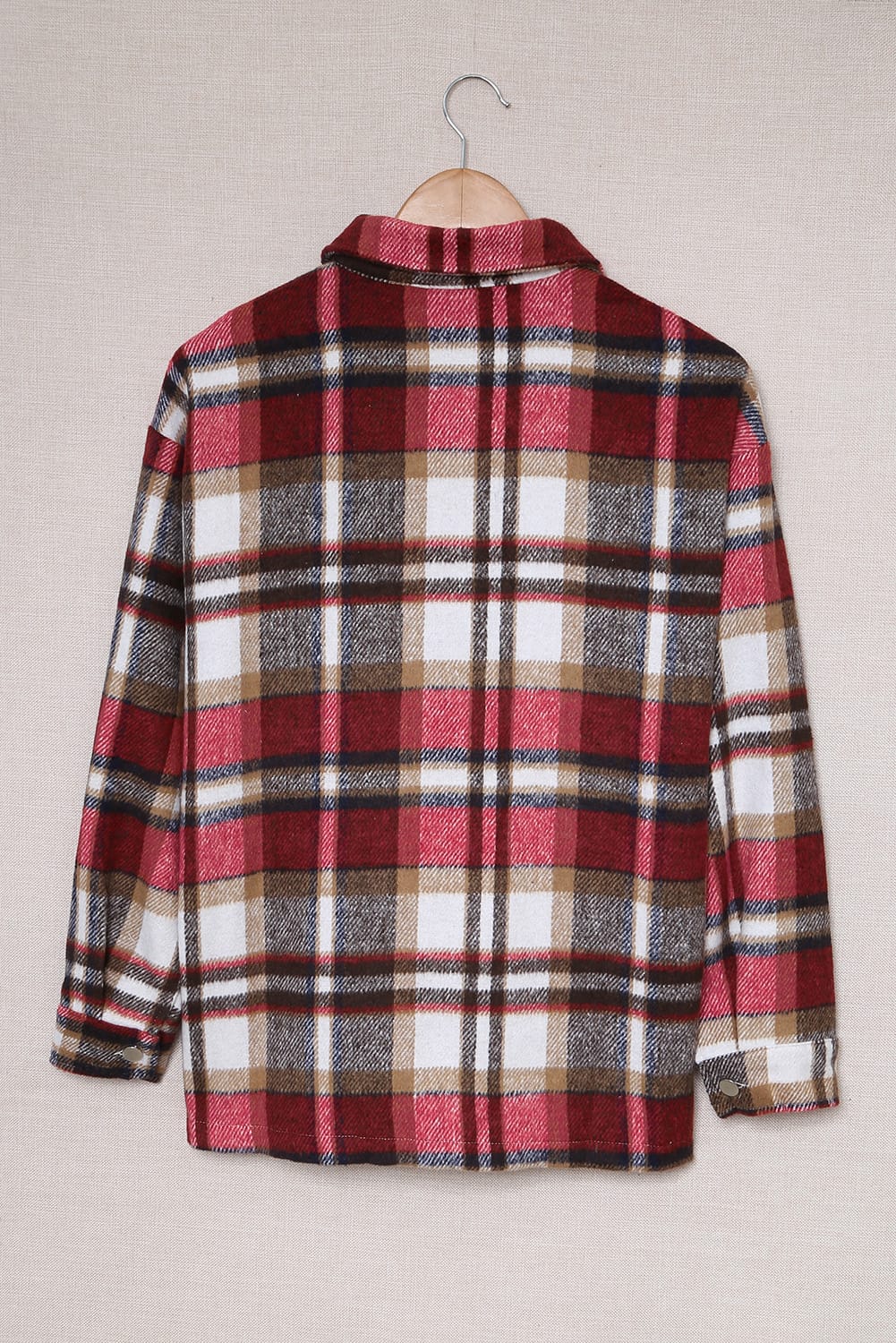 Plaid Button Up Long Sleeve Flannel Jacket