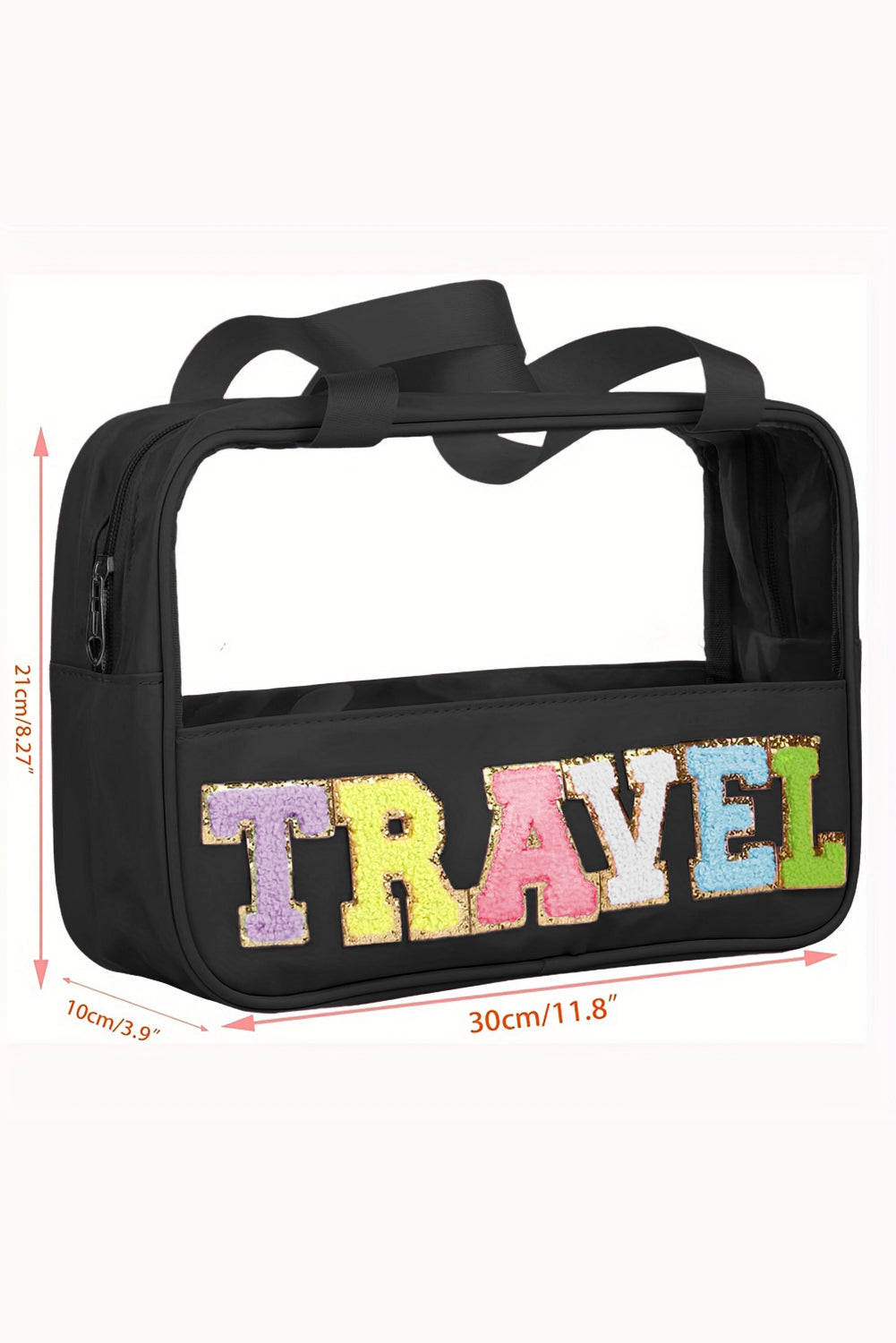 Parchment TRAVEL Letter Clear PVC Makeup Bag