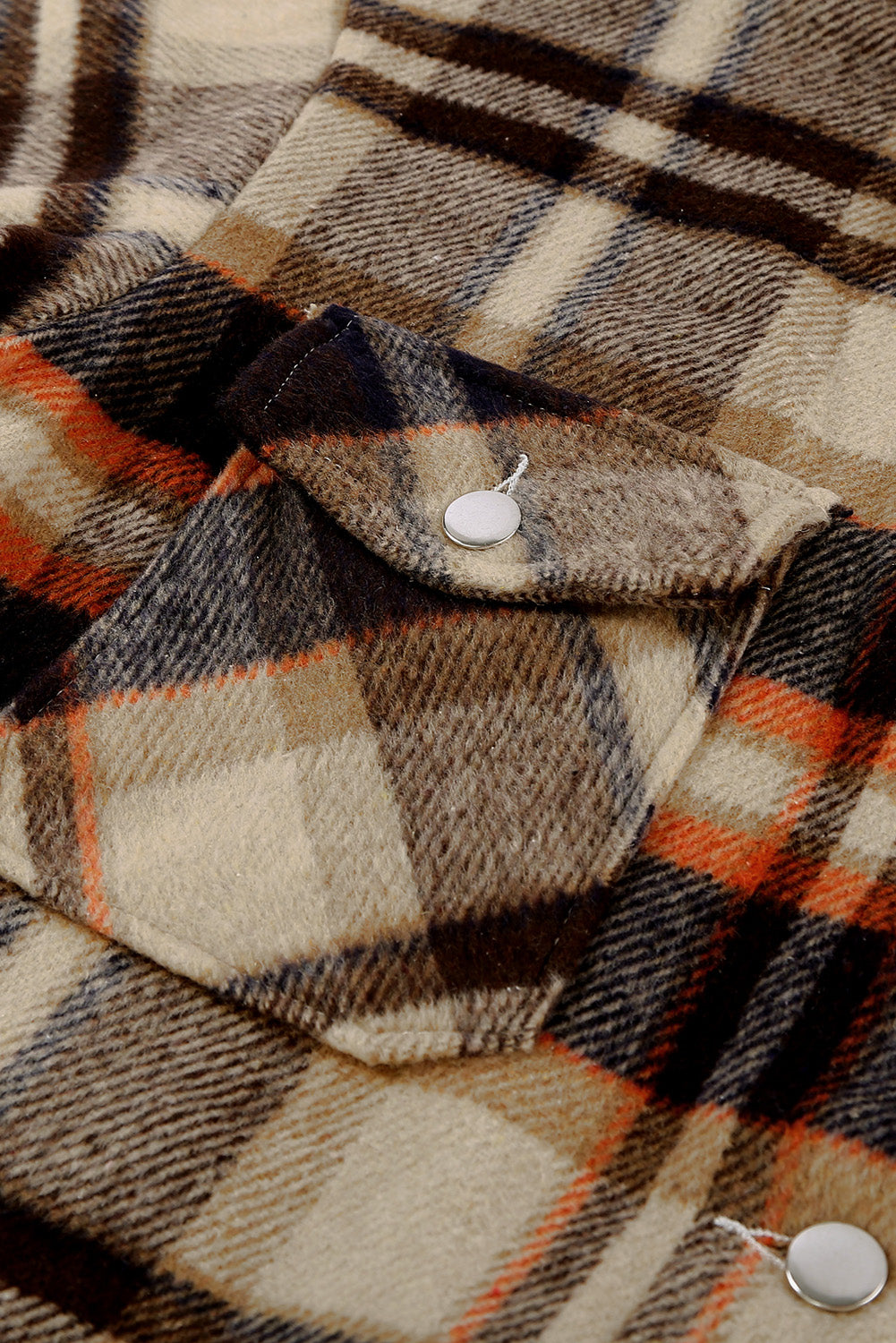 Plaid Button Up Long Sleeve Flannel Jacket