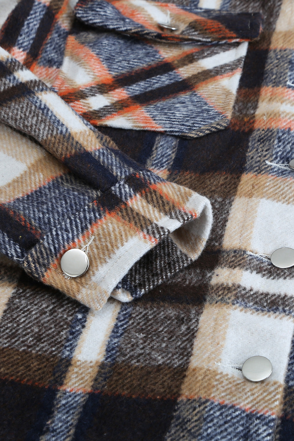 Plaid Button Up Long Sleeve Flannel Jacket